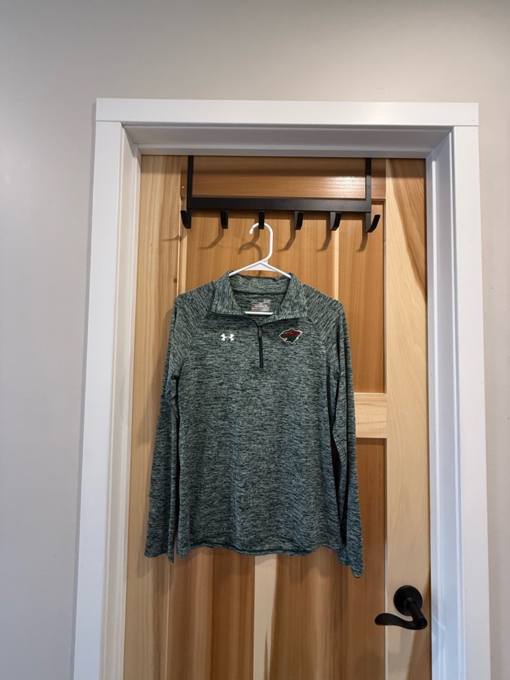 Under Armour Heathered Green Quarter-Zip Performance Top
